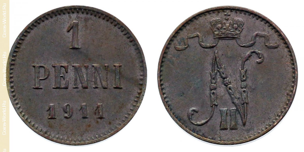 1 penni 1911, Finland