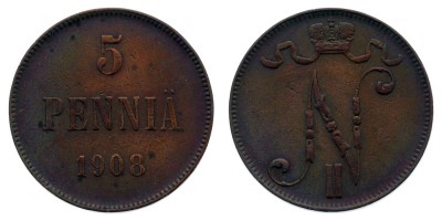 5 penniä 1908