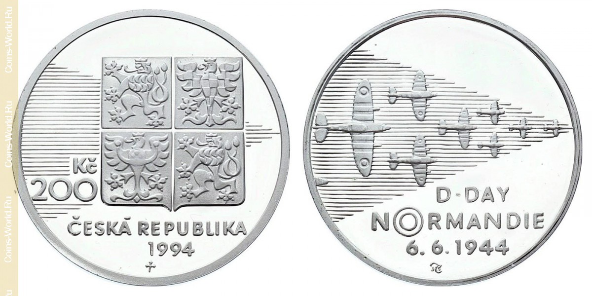 200 Kronen 1994, 50 Jahre D-Day, Tschechische Republik