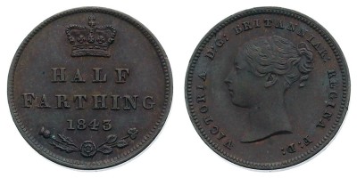 ½ farthing 1843