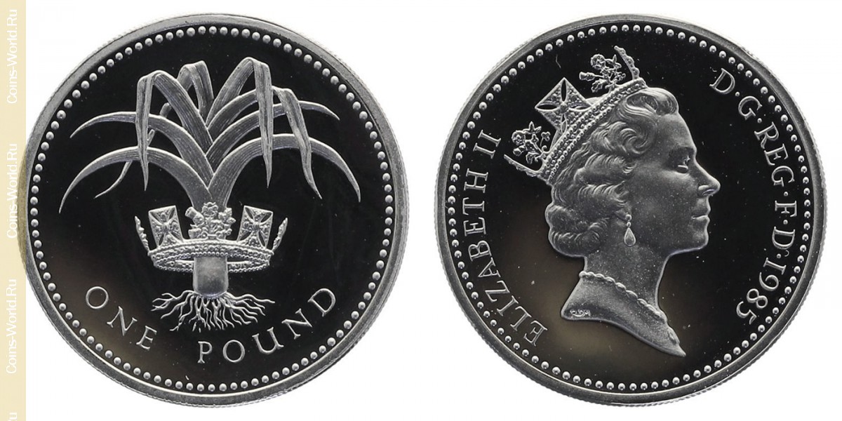 1 libra 1985, Piedfort de prata, Reino Unido