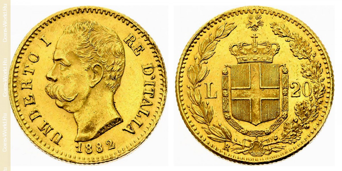20 liras 1882, Itália