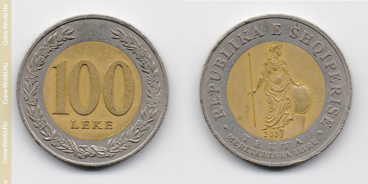 100 lekë ano 2000 Albânia