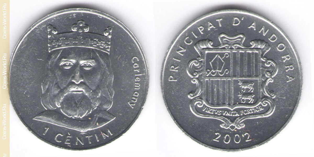 1 сантим 2002 года Андорра
