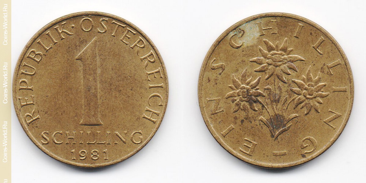 1 shilling de 1981, Áustria