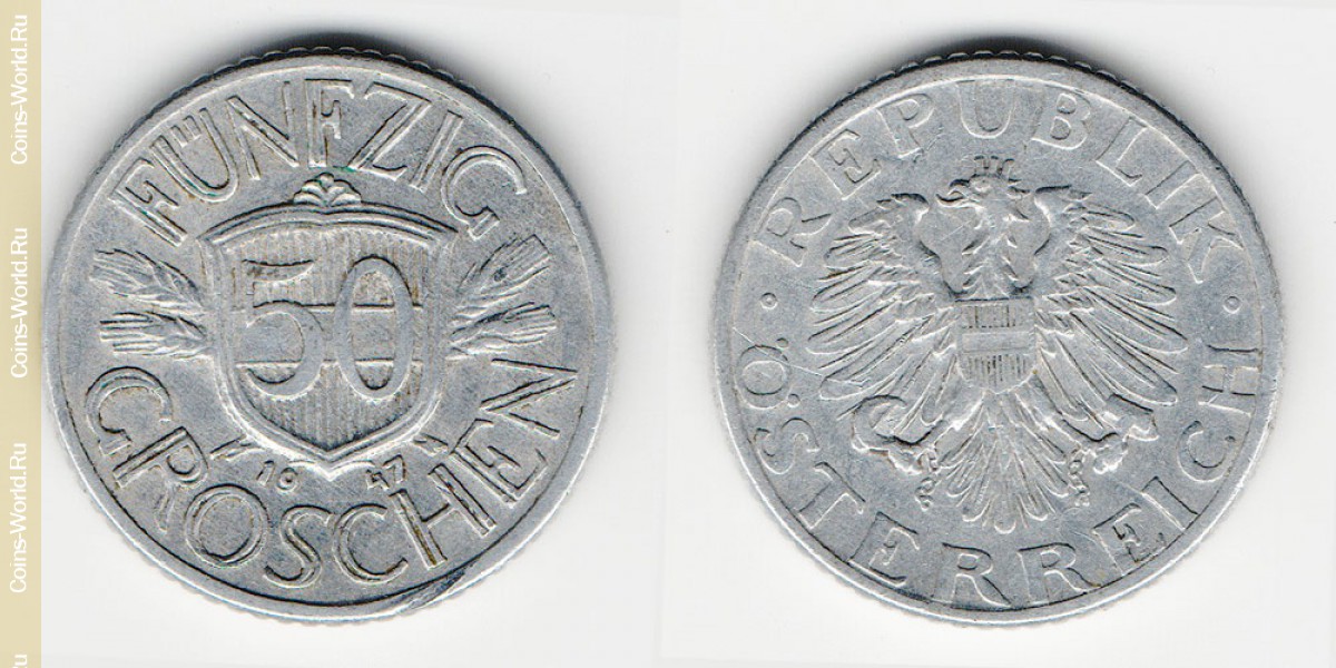 50 groschen 1947 Áustria