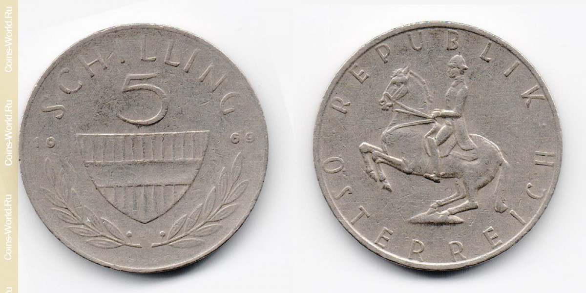 5 schilling 1969, Áustria