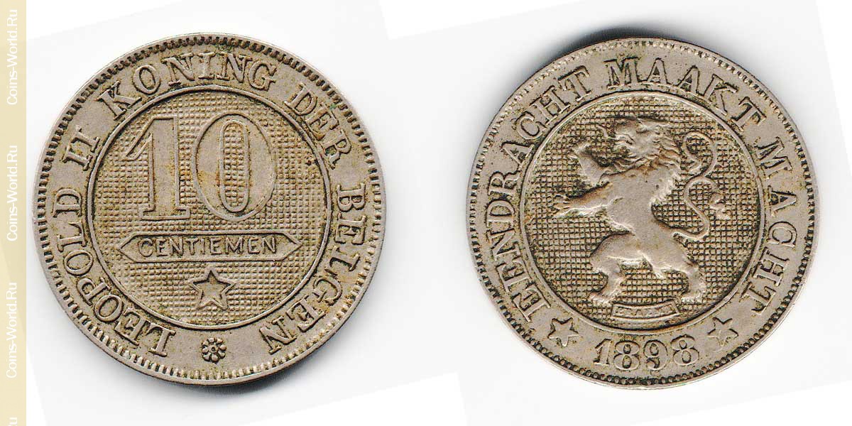 10 cêntimos 1898, Bélgica