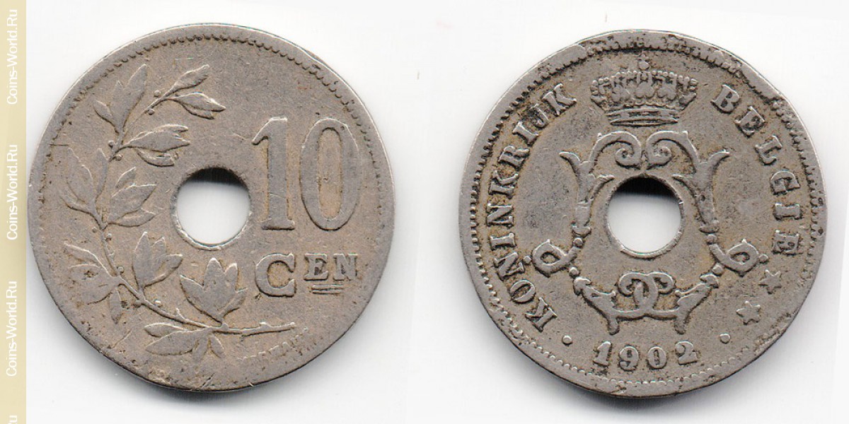 10 cêntimos 1902 Bélgica