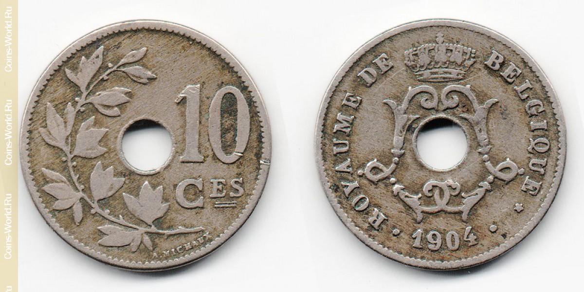 10 cêntimos 1904, BELGIQUE, Bélgica