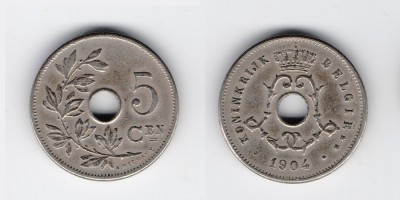 5 сантимов 1904 года