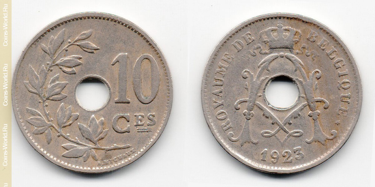 10 céntimos 1923, Bélgica