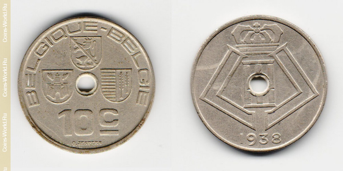 10 Centimes 1938 Belgien