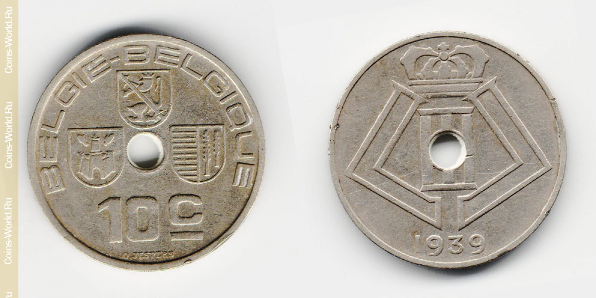 10 Centimes 1939 Belgien