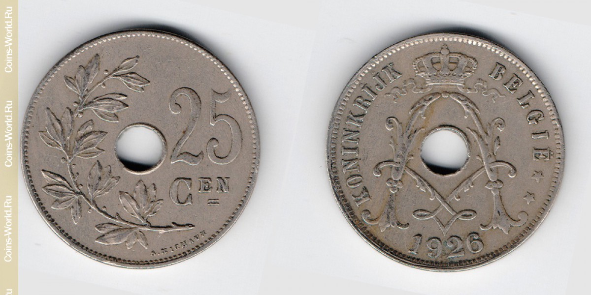 25 Centime 1926 Belgien
