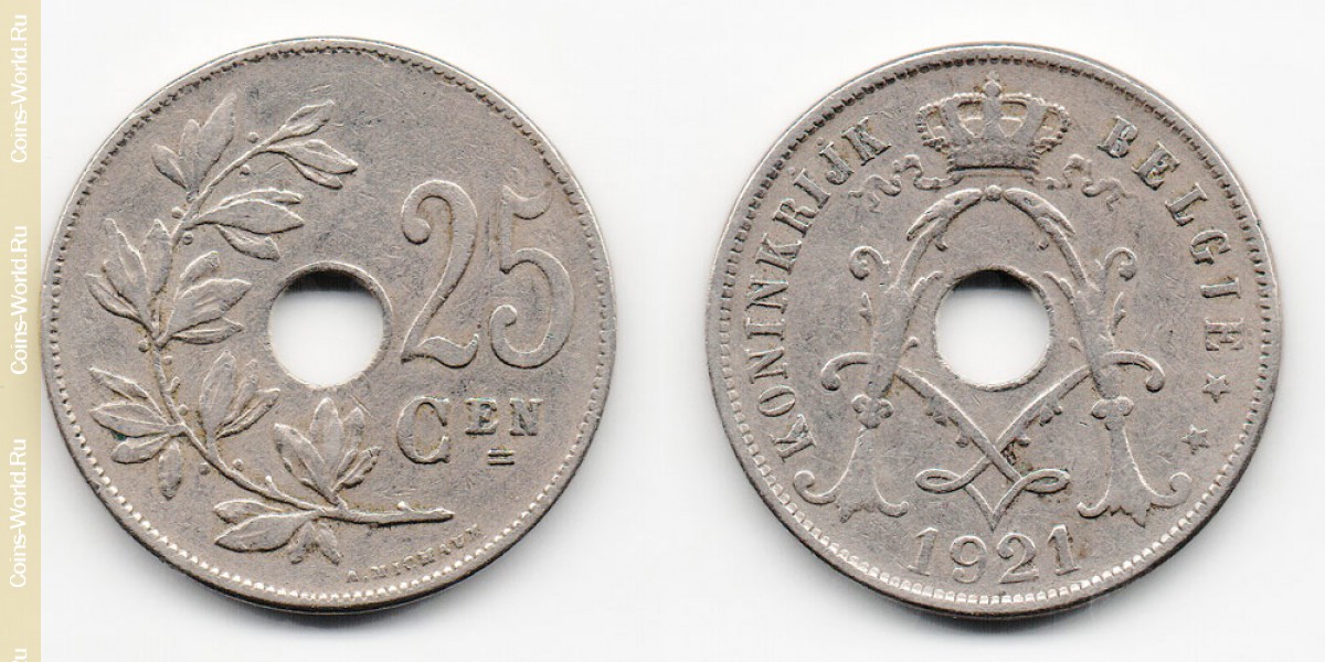 25 сантимов 1921 года  Бельгия