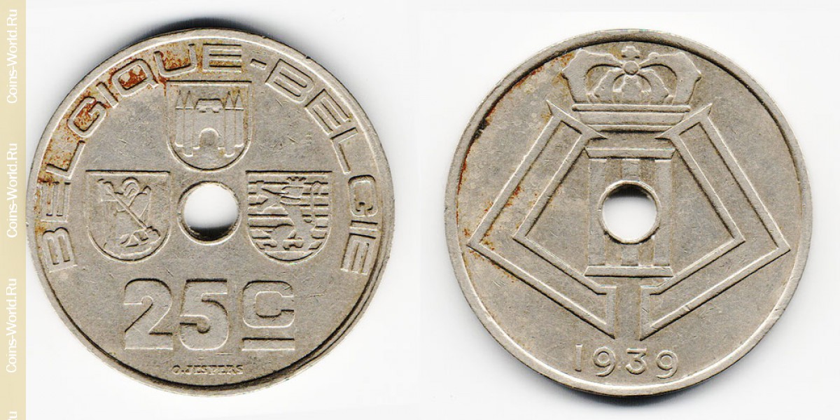 25 cêntimos 1939, Bélgica