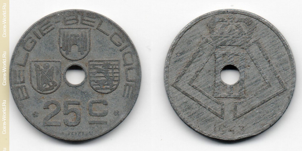 25 centimes 1943 Belgium