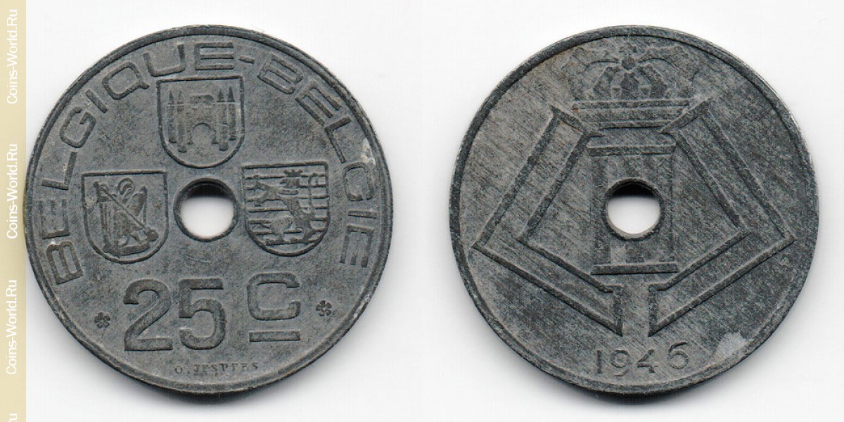 25 cêntimos 1946, Bélgica