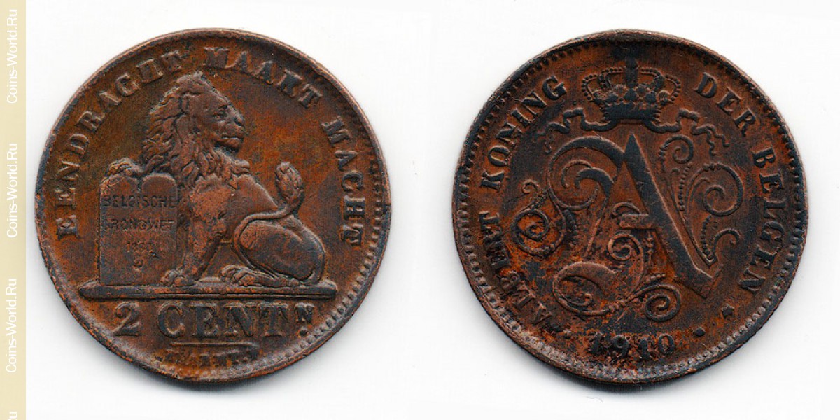 2 cêntimos 1910, Bélgica