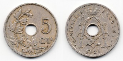 5 сантимов 1921 года 