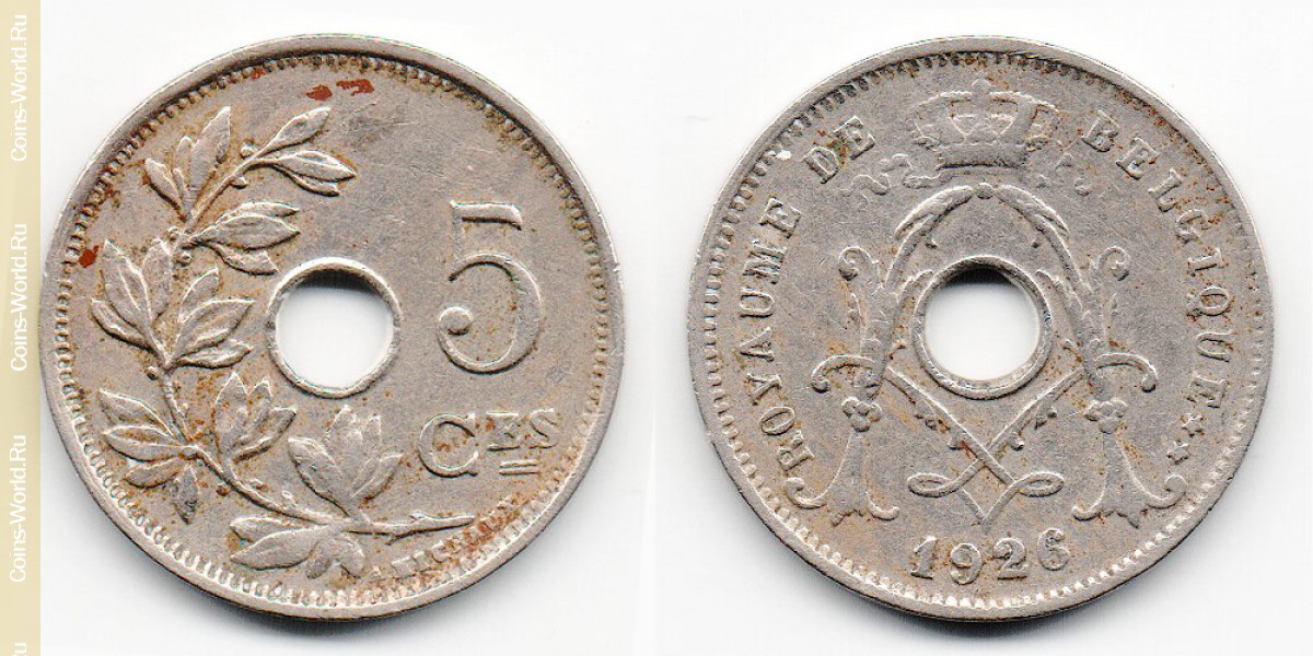 5 Centimes 1926 Belgien