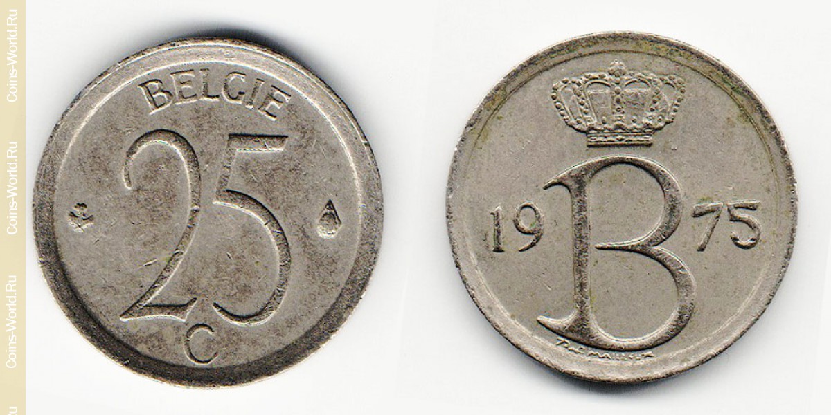 25 сантимов 1975 года  Бельгия