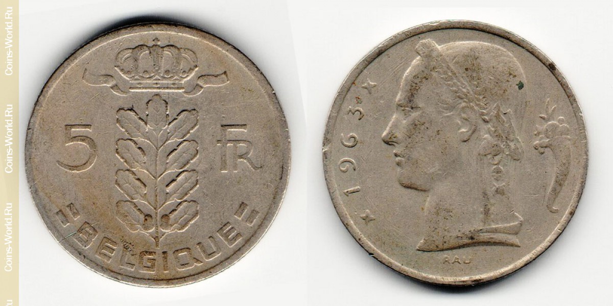 5 francs 1963 Belgium