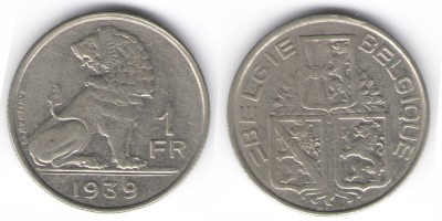 1 франк 1939 года