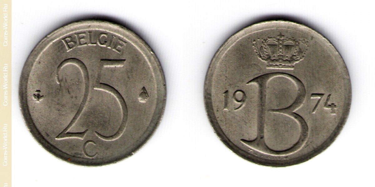25 cêntimos 1974 Bélgica
