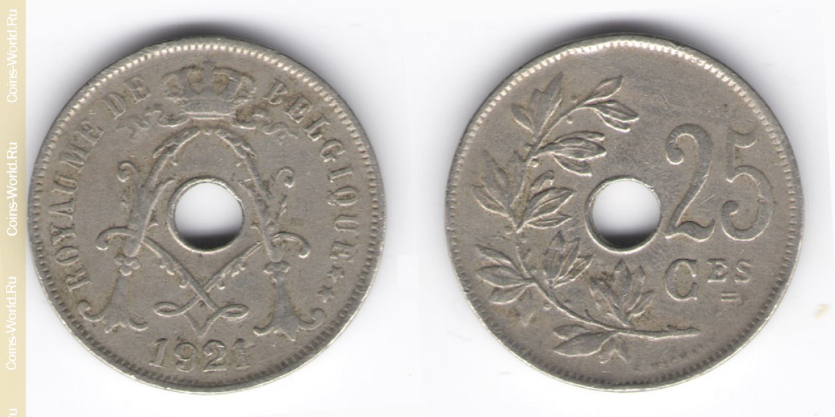25 centimes 1921 Belgium