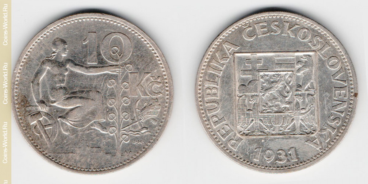 10 coronas 1931, Republica checa