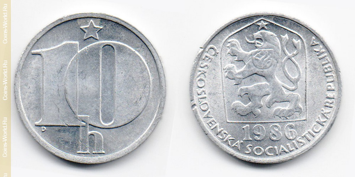 10 геллеров 1986 года Чехия