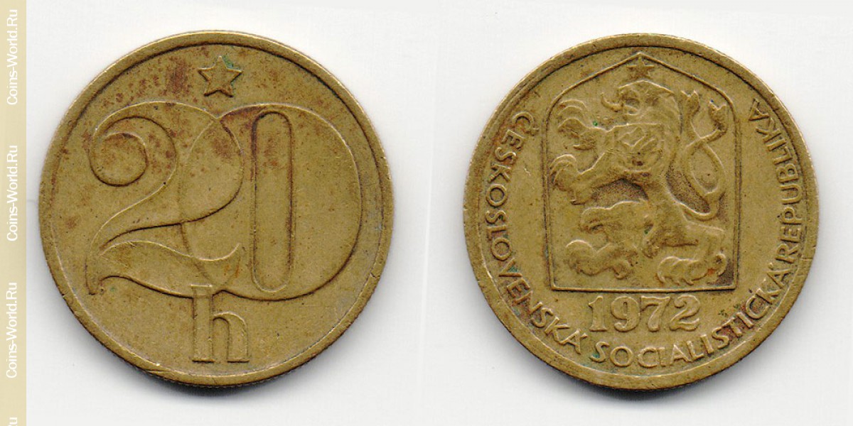 20 hellers 1972 Czech Republic