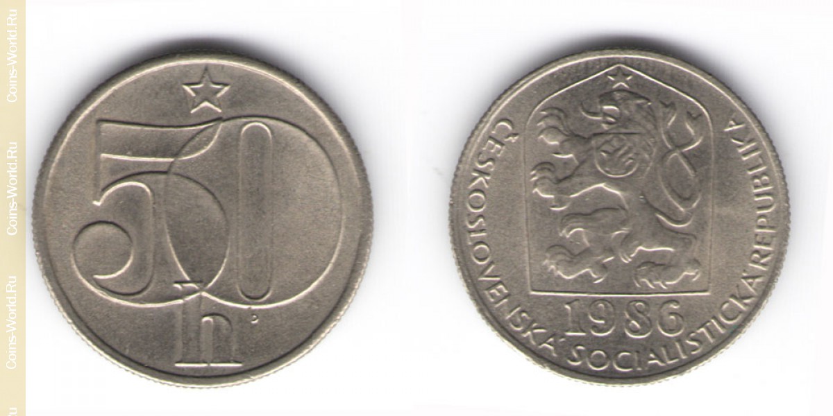 50 Heller Jahr 1986 Tschechische Republik