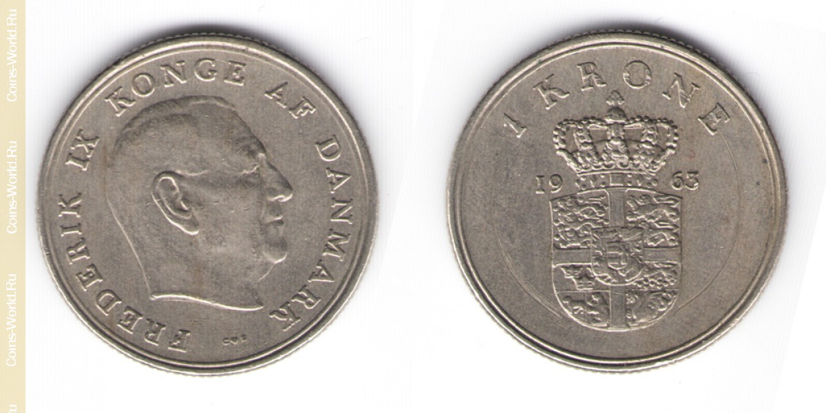 1 coroa 1963, Dinamarca