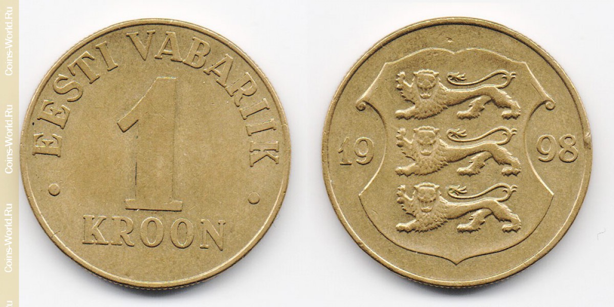 1 coroa 1998, Estónia