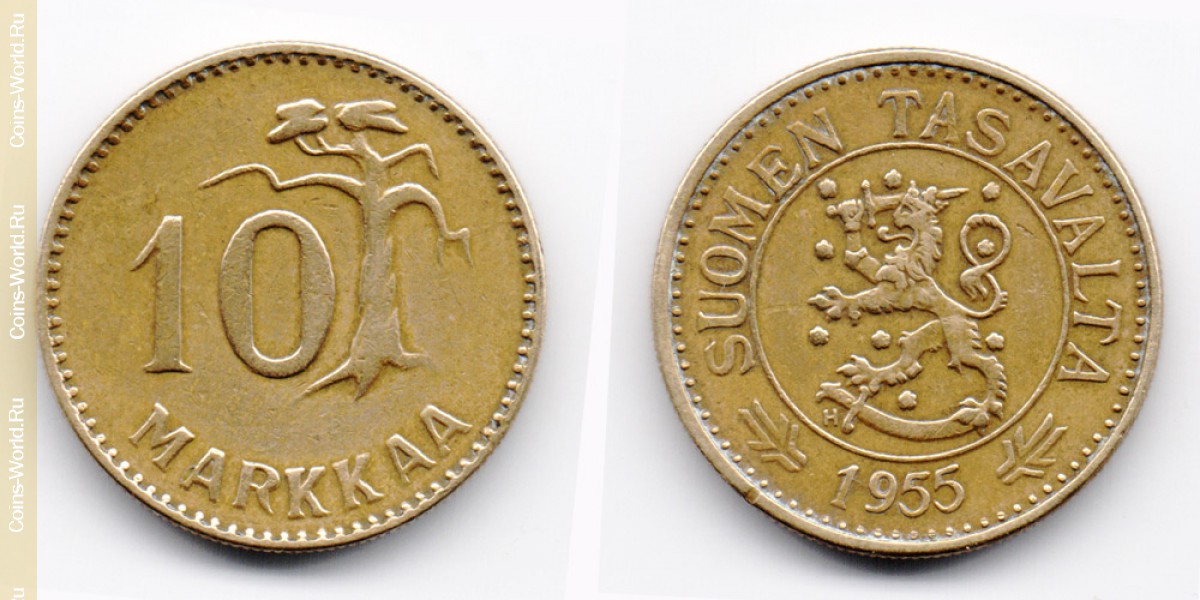 10 markkaa 1955 N Finlândia