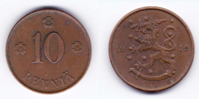 10 пенни 1919 года