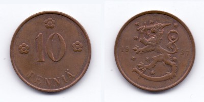 10 penniä 1937