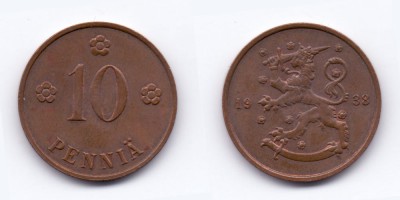 10 penniä 1938