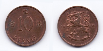 10 penniä 1939