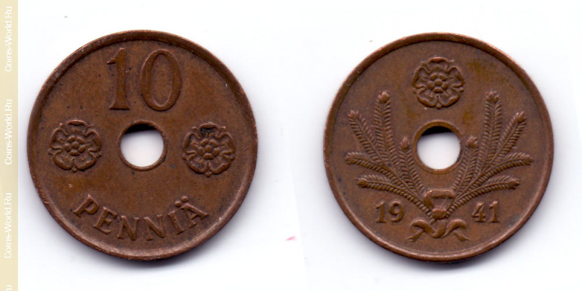 10 пенни 1941 года Финляндия