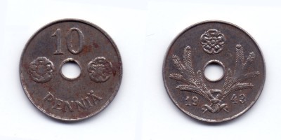 10 penniä 1943