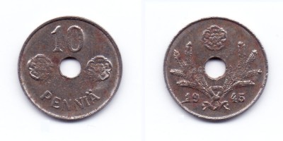 10 penniä 1945