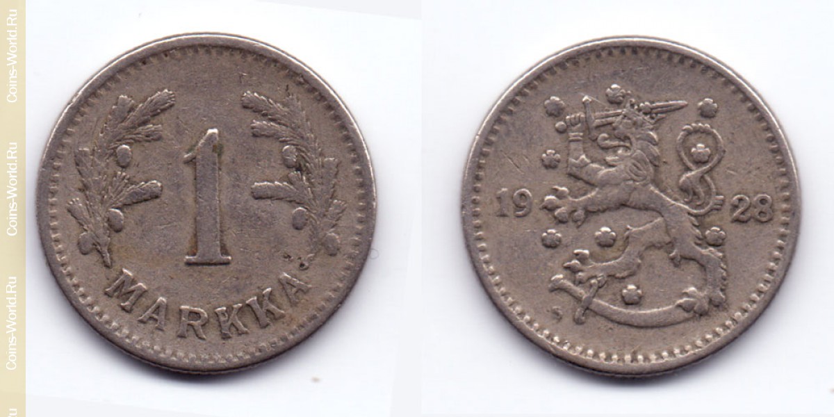 1 markka 1928, Finlândia