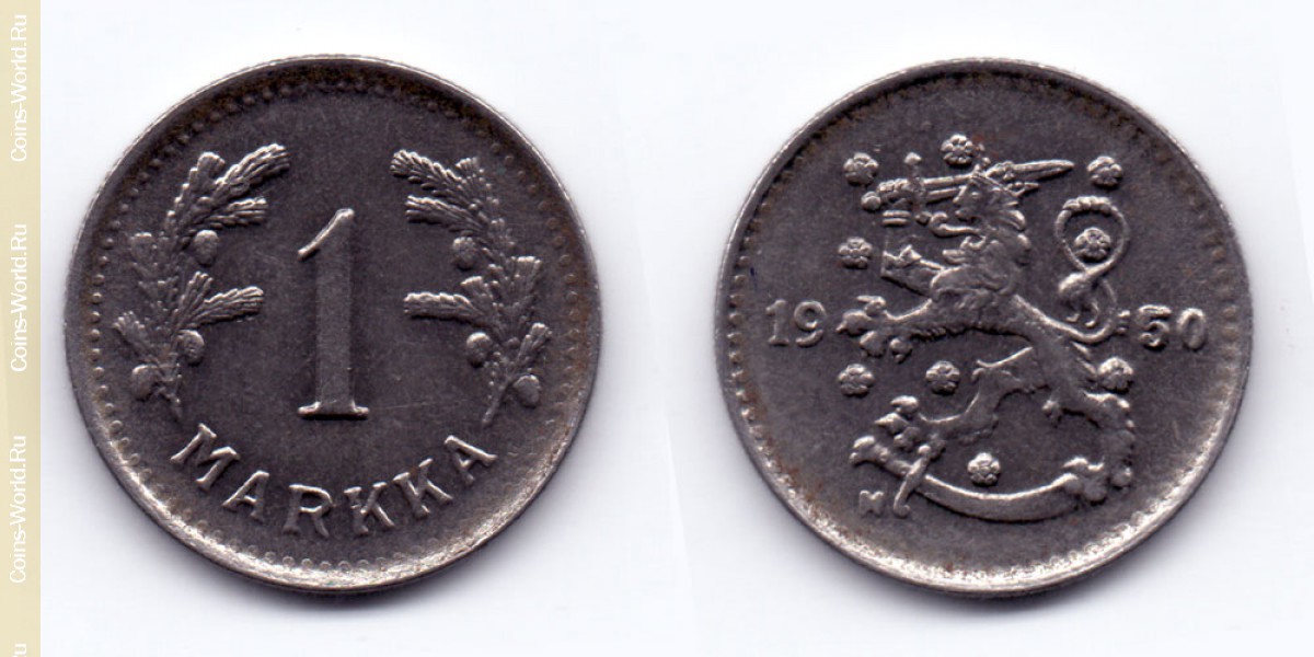 1 markka do ano de 1950, Finlândia