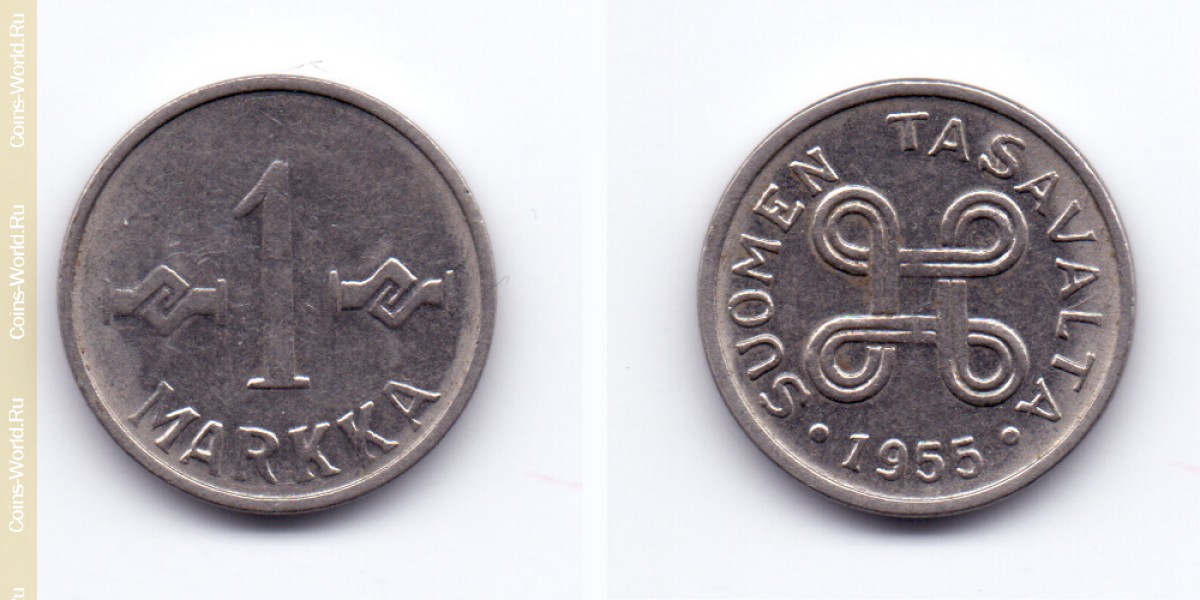1 марка 1955 года Финляндия