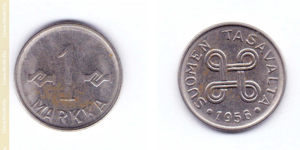 1 марка 1956 года Финляндия