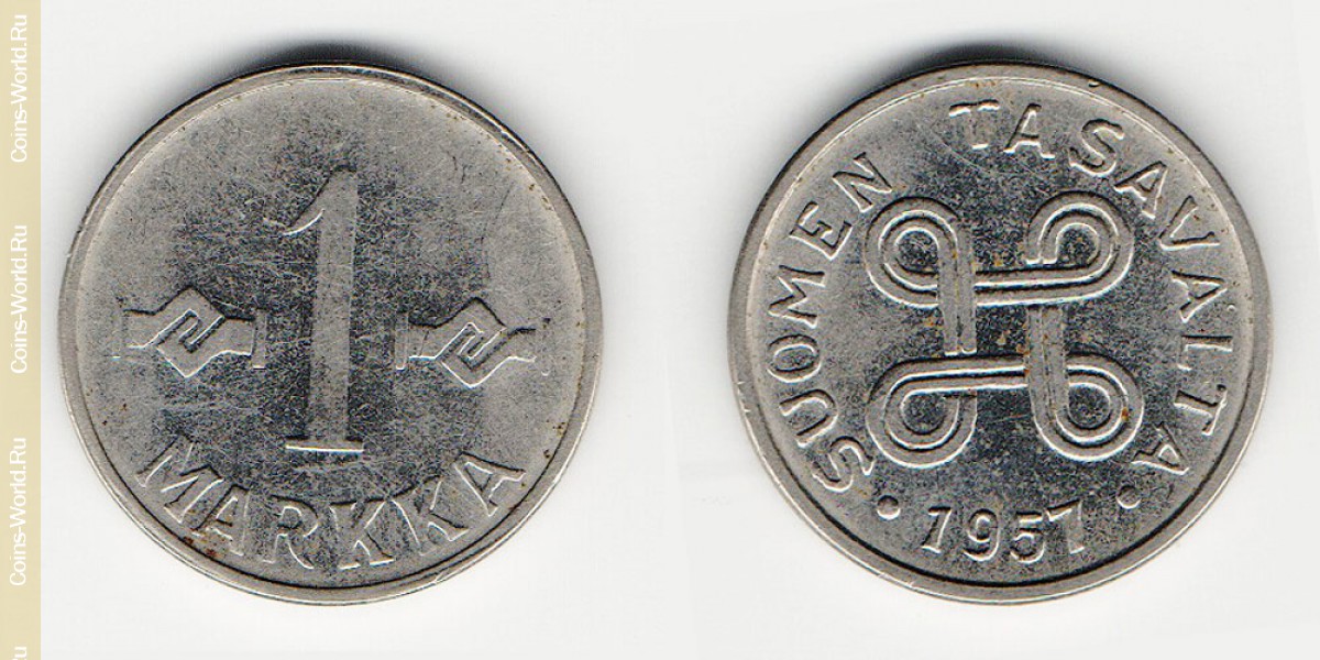 1 марка 1957 года Финляндия